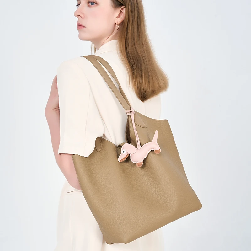 

Women's Cow Genuine Leather Soft Tote Bag Ladies Fashion Designer Shoulder Bags Female Luxury Commuter Retro Cowhide Handbags