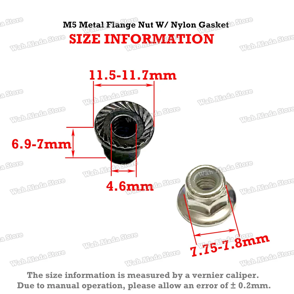 8 Stück/Beutel M5 Metall-Flanschmutter mit Nylon-Dichtung, selbstsichernde Sechskantmutter für RC Multirotor CW CCW Motor, Anti-Lose Anti-Rutsch-Mutter – Detail 3