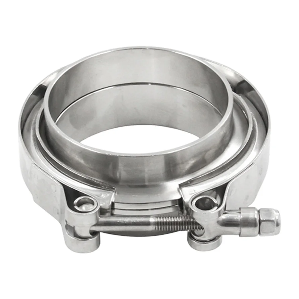 

304 Stainless Steel Exhaust Pipe Connector V Flange Clamp for Auto Parts Compatible with Turbocharged Engines and Mufflers