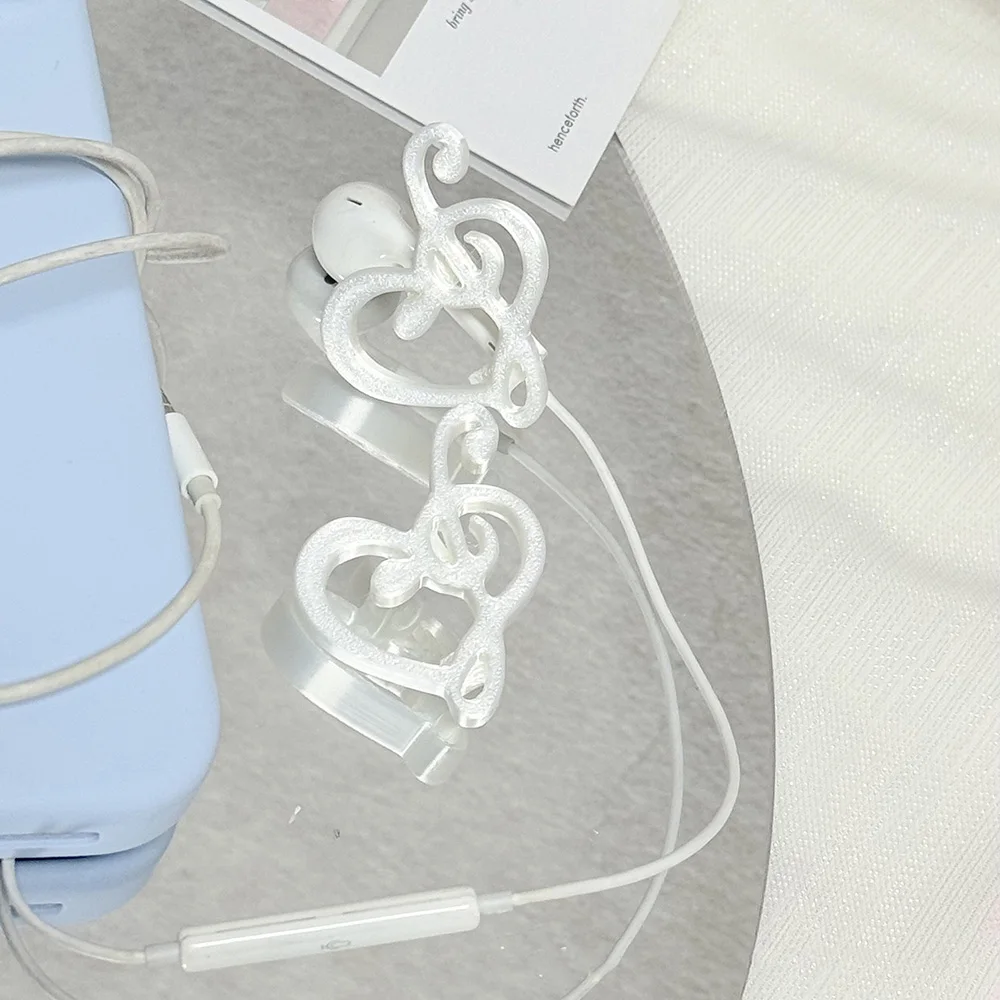 DIY Wired Earbuds Decor Ornament Heart Bow Earphone Charms Creative Hollow Out Sweet Girl Accessories Gift Women