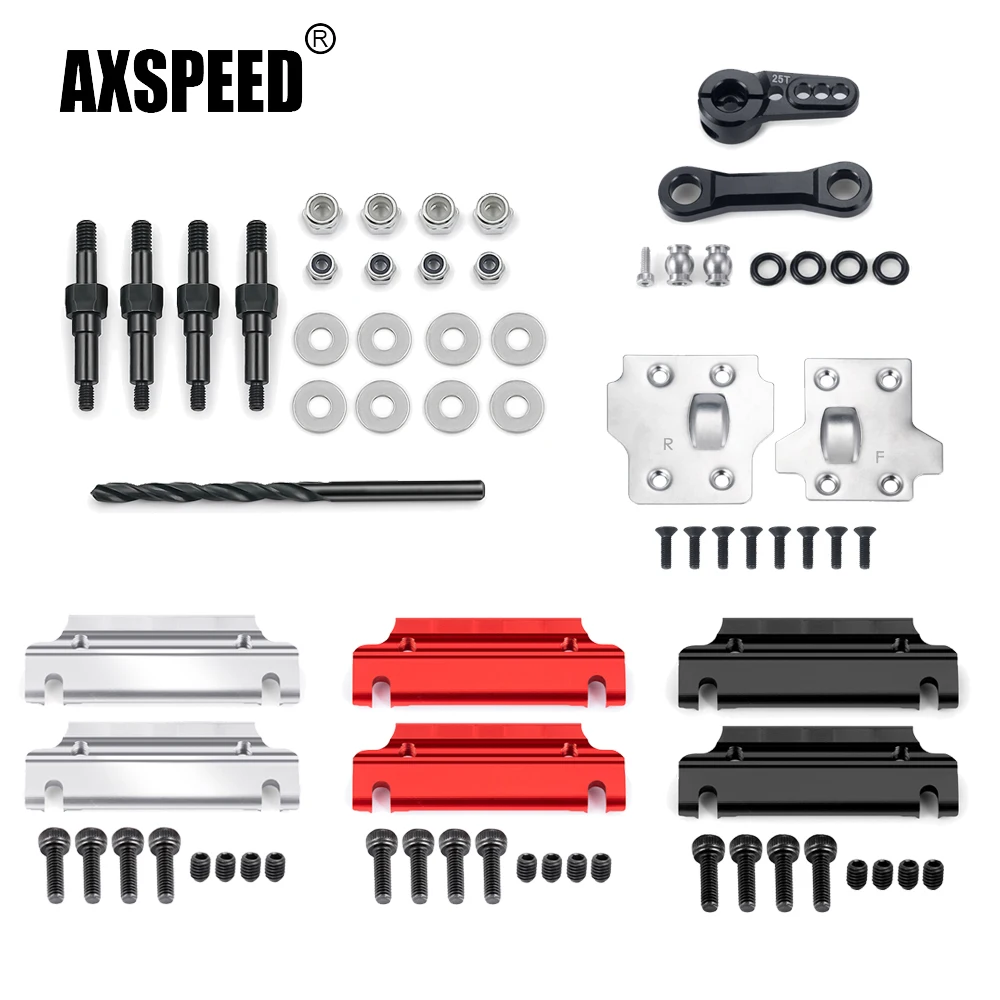 AXSPEED Servoarm- und Lenkgestänge, kippsichere Stoßdämpferhalterung, Rüstungsschutzplatte für Arrma Kraton 1/8 RC Car Buggy Upgrade-Teile