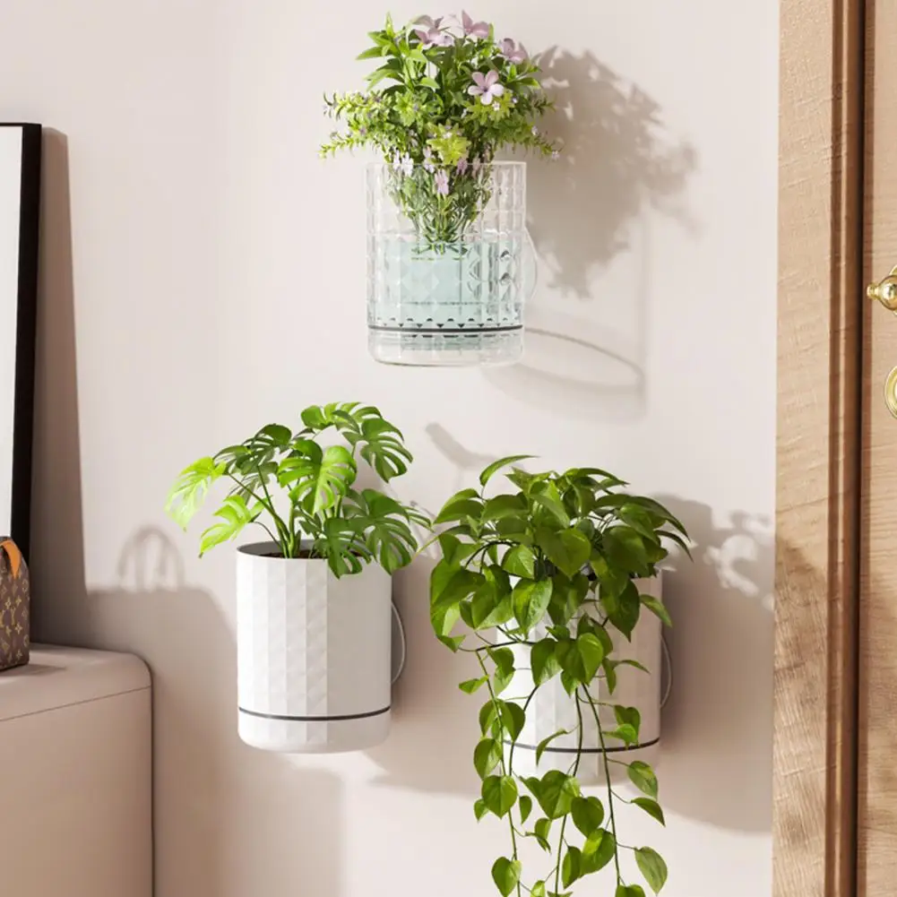Self Watering Wall Planter Wall Mounted Flower Pot with Reservoir Drainage Holes Decorative Plant Pot for Indoor Room Outdoor Us