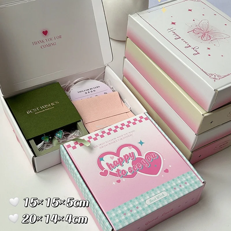 

Милая подарочная коробка для аксессуаров, упаковка ювелирных изделий, коробки из гофрированной бумаги, товары для вечеринок