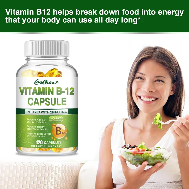 Vitamin B12 Capsules - Supports Energy Metabolism, Mood, Heart, Nervous System Support