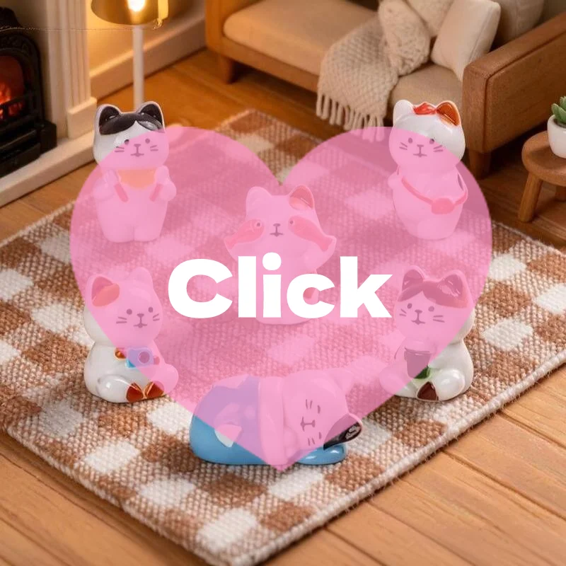 6pcs Cute Mini Cat Figurines Resin Craft Hand Painted Tiny Kitten Models For Fairy Garden DIY Micro Landscape Decor Accessory