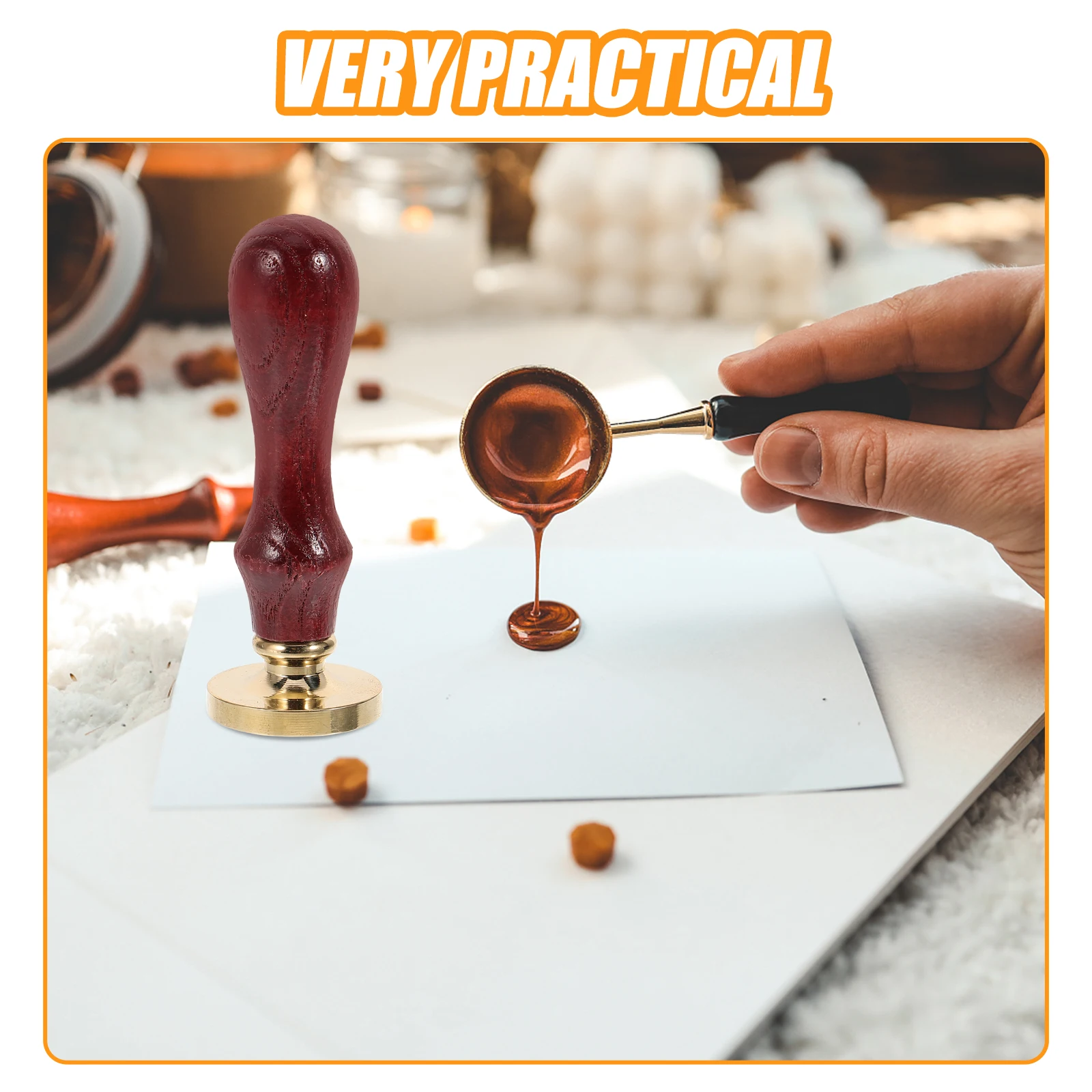 

Gold Wax Seals Pumpkin Letter Postage Vintage Halloween Creative Pattern Seal Copper Head Sealing Retro Design DIY Crafts Gifts