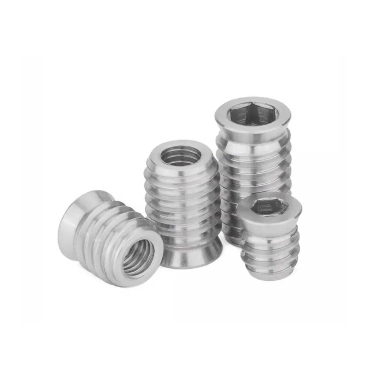 304 Stainless Steel Inner And Outer Teeth Furniture Nuts/Hexagonal Countersunk Head Embedded Wooden Nuts With Intermediate