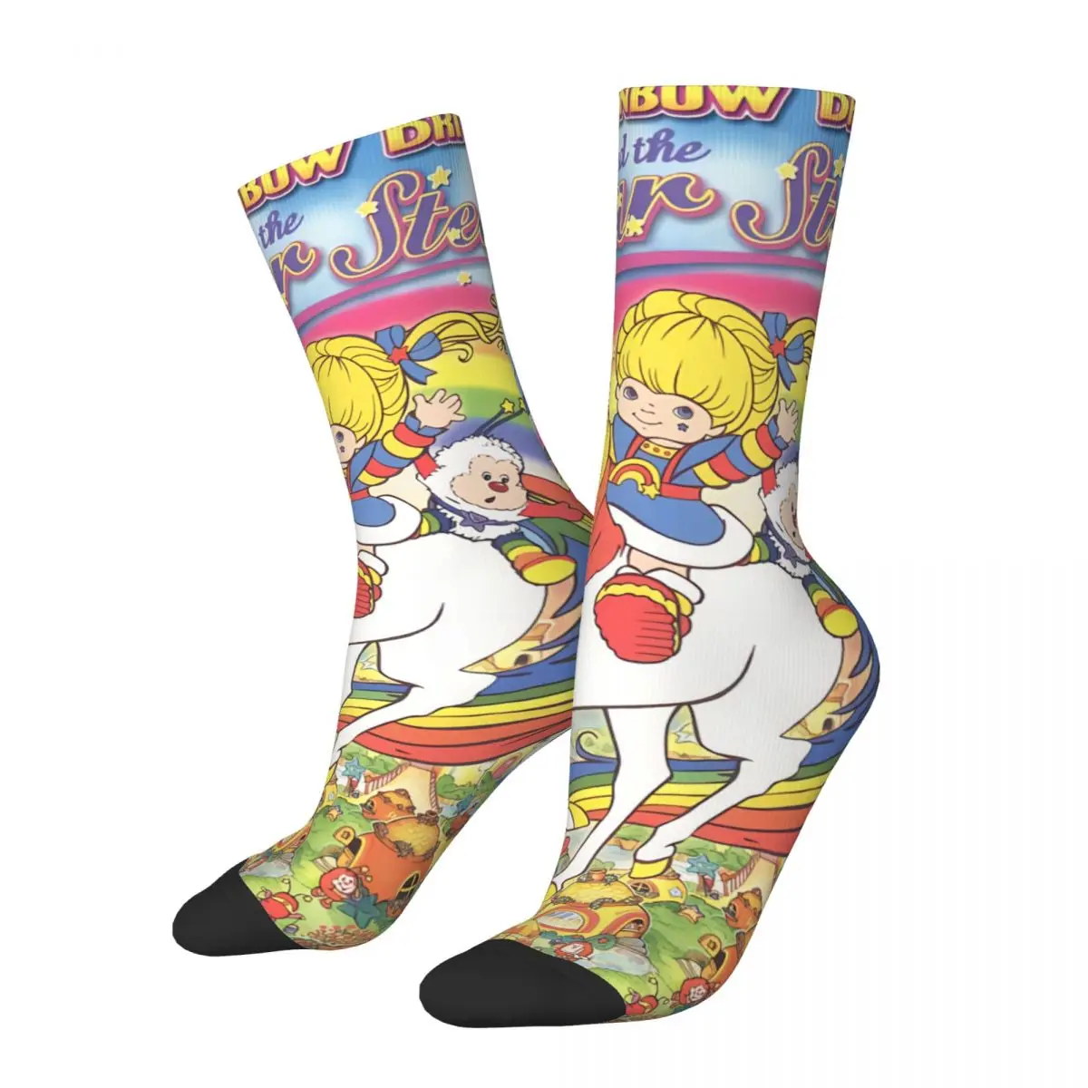

Rainbow Brite аниме унисекс Зимние носки для улицы счастливые носки уличный стиль сумасшедшие носки