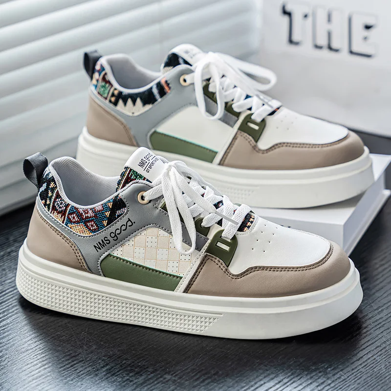 

Дышащая мужская повседневная обувь, весенне-осенние модные удобные кроссовки на плоской подошве со шнуровкой, уличные нескользящие кроссовки на платформе, увеличивающие рост