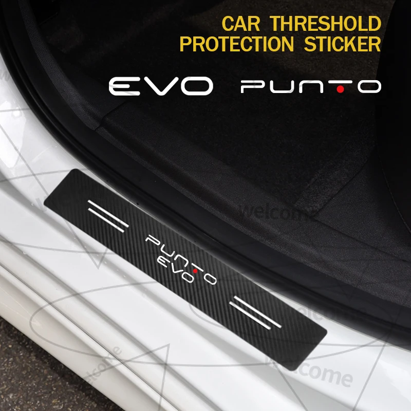 

4/5PCS For Car Punto EVO Abarth Logo Bravo 124 Spider 500 500X Door Sill Decor Carbon Fibre Trunk Stickers