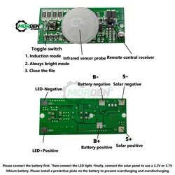 3.2V 3.7V telecomando PIR solare integrato lampione sensore circuito induzione modalità Controller alimentazione