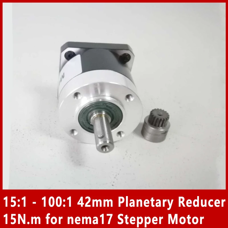 

42mm Planetary Gearbox Ratio 15 20 25 30 50 100 :1 Rated Torque 15N.m Nema17 Stepper Motor Gearbox