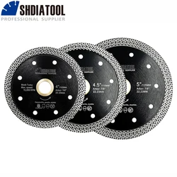 SHDIATOOL 4/4.5/5inch Diamond Cutting Disc Mesh Turbo Porcelain Tile Marble Stone Cutting Wheel Marble Circular Saw Blade Cutter