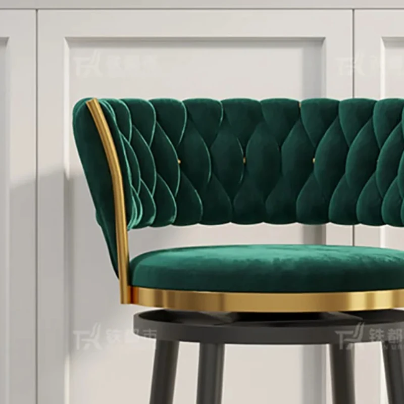

Leather Bar Chair Black Modern High Swivel European Luxury Tools Bartender Tea Table Chair Sillas Doradas Elegantes Furniture