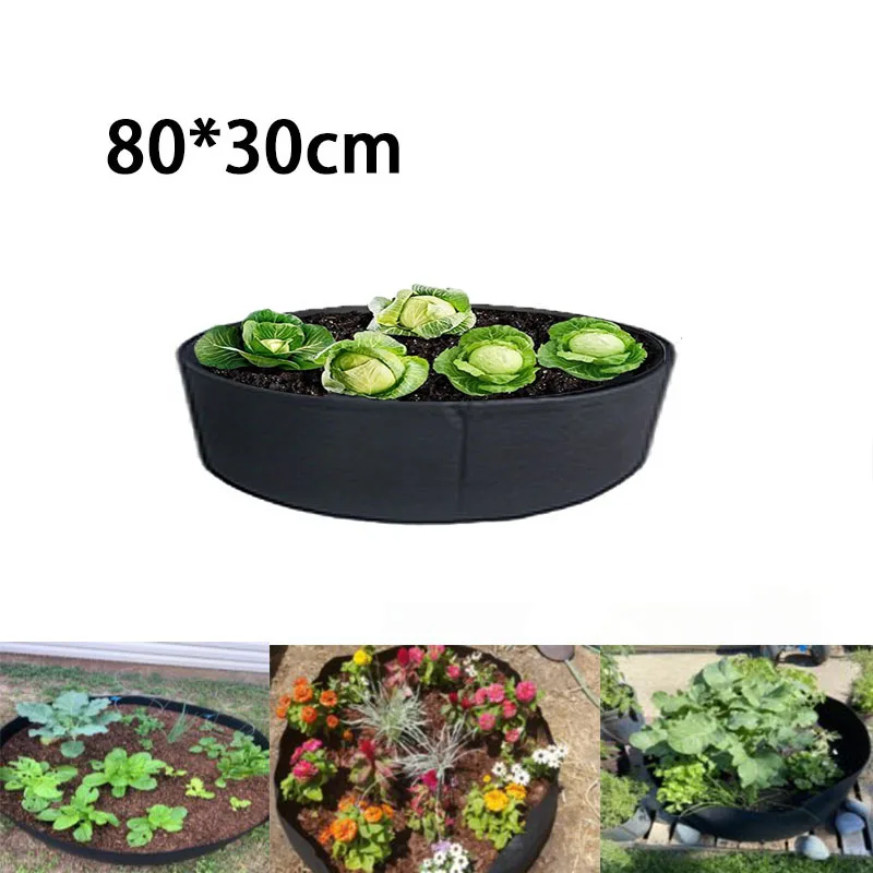 

40 Gallons Growing Bags Fabric Garden Round Planting Container Grow Bags 80*30cm Fabric Planter Pot For Plants Nursery Pot