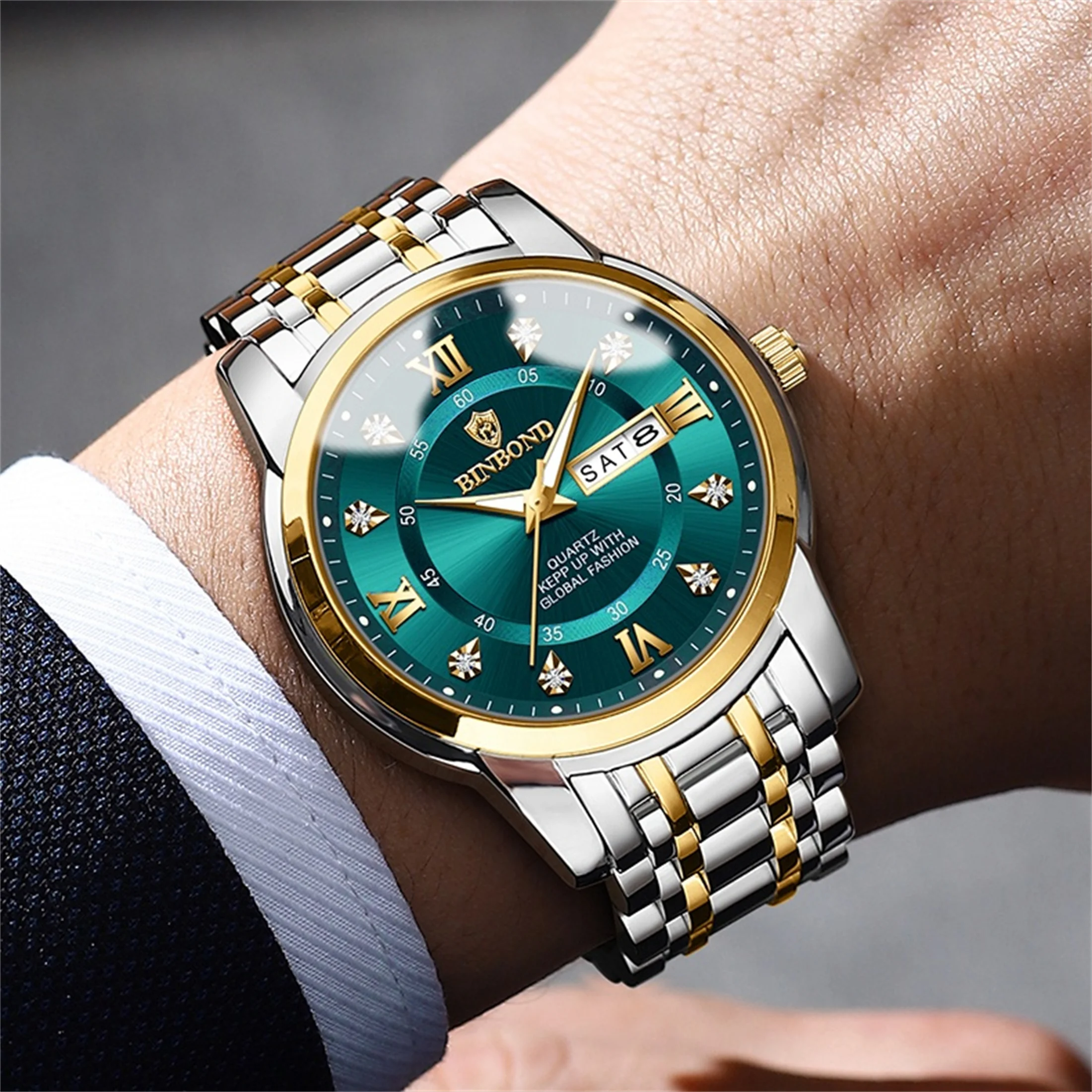 Men Watch Business Man Luxury Watch Automatic Watches Mens Luminous Waterproof Fashion Quartz Wristwatches Montre Homme 7169