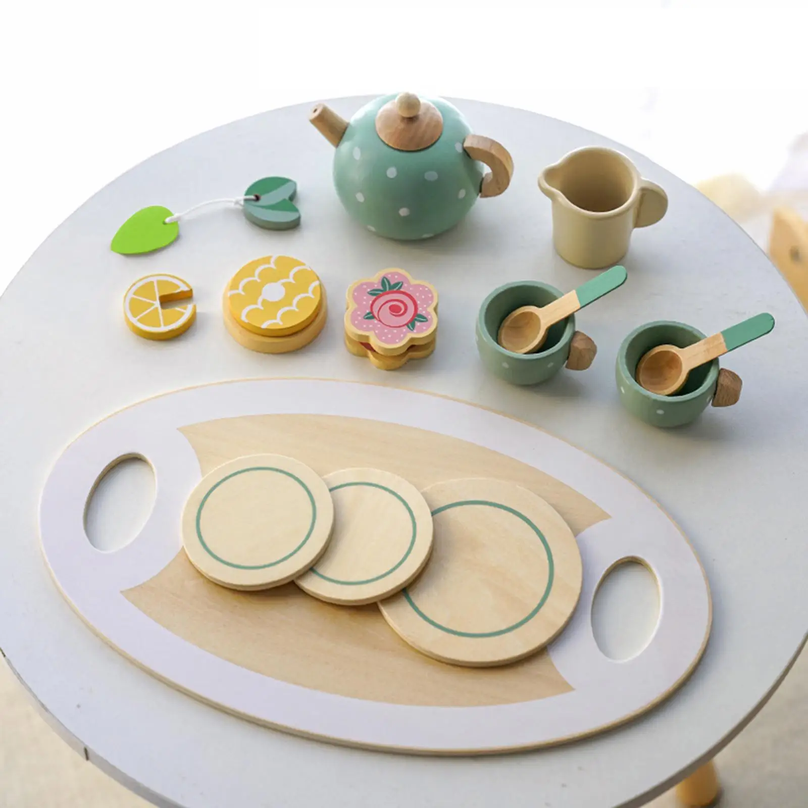 Theekransje Set Food Play Set Keuken Speelgoed Montessori Speelgoed Theepot Voor