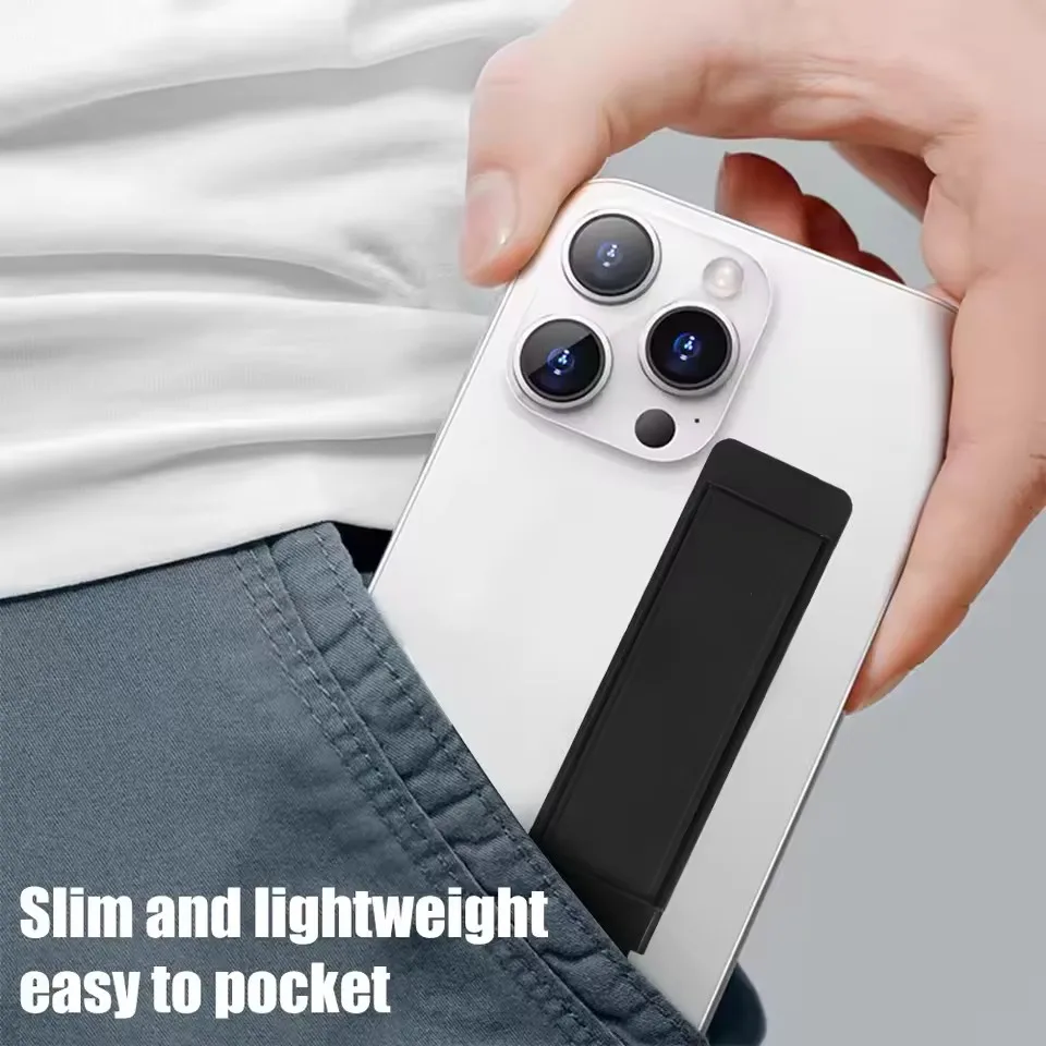 Universal Wristband Finger Holder Invisible Buckle Mobile Phone Back Sticker Desk Bracket Telescopic Push Pull Handle Grip Stand view 4