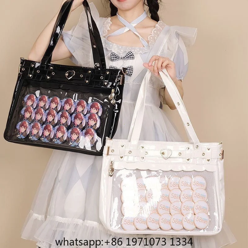 New Original Spicy Girl Cool Ita Bag Large Capacity Transparent Pain Layer Crossbody Bag Love Chain Ulzzang Shoulder Bag Handbag