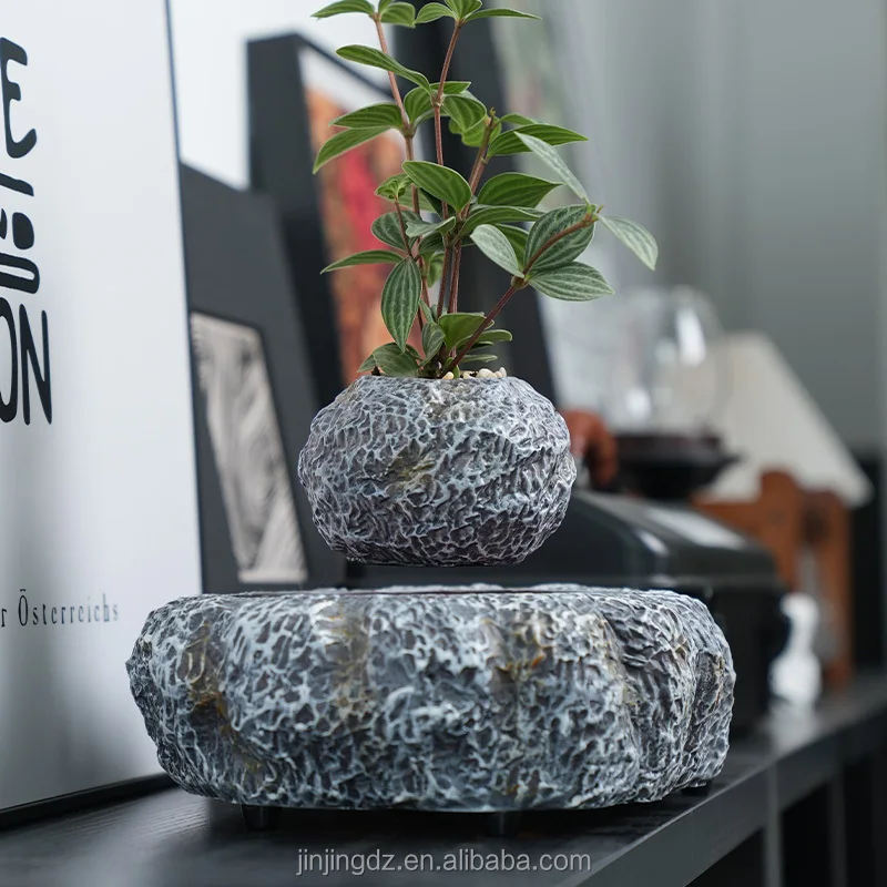 

Magnetic Bonsai Plastic Floating Plant Pots Plants Levitating Flower Pot Floating Rotating Magnetic Levitation Flower