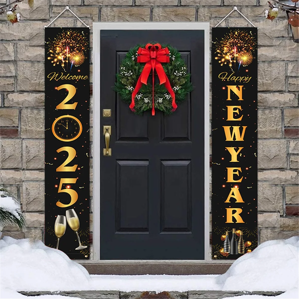 ABSS-2025 لافتة رأس السنة الجديدة ديكورات معلقة زينة السنة الجديدة مقاطع السنة الجديدة #5