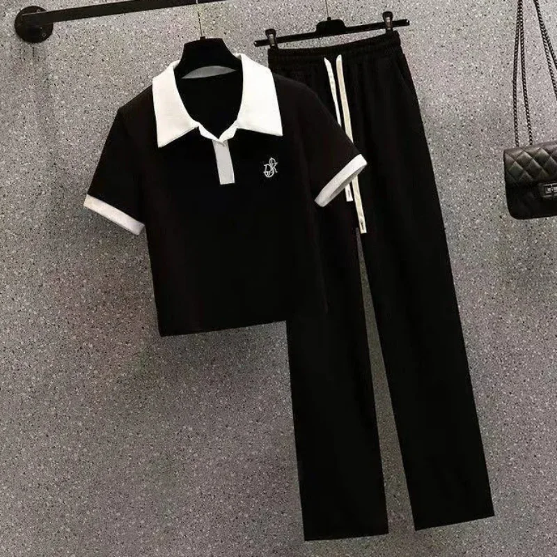 Women\'s Polo Neck Tee Shirts Dry Fir Top High Quality Pullover Short Sleeve T Shirt Wholesale Aesthetic Y2k Fashion Skinny White