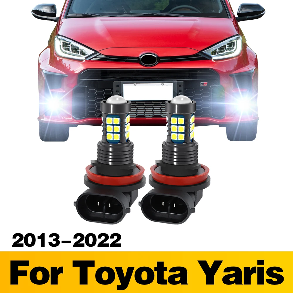 2Pcs LED Lamp Car Front Fog Light Accessories For Toyota Yaris 2013 2014 2015 2016 2017 2018 2019 2021 2022