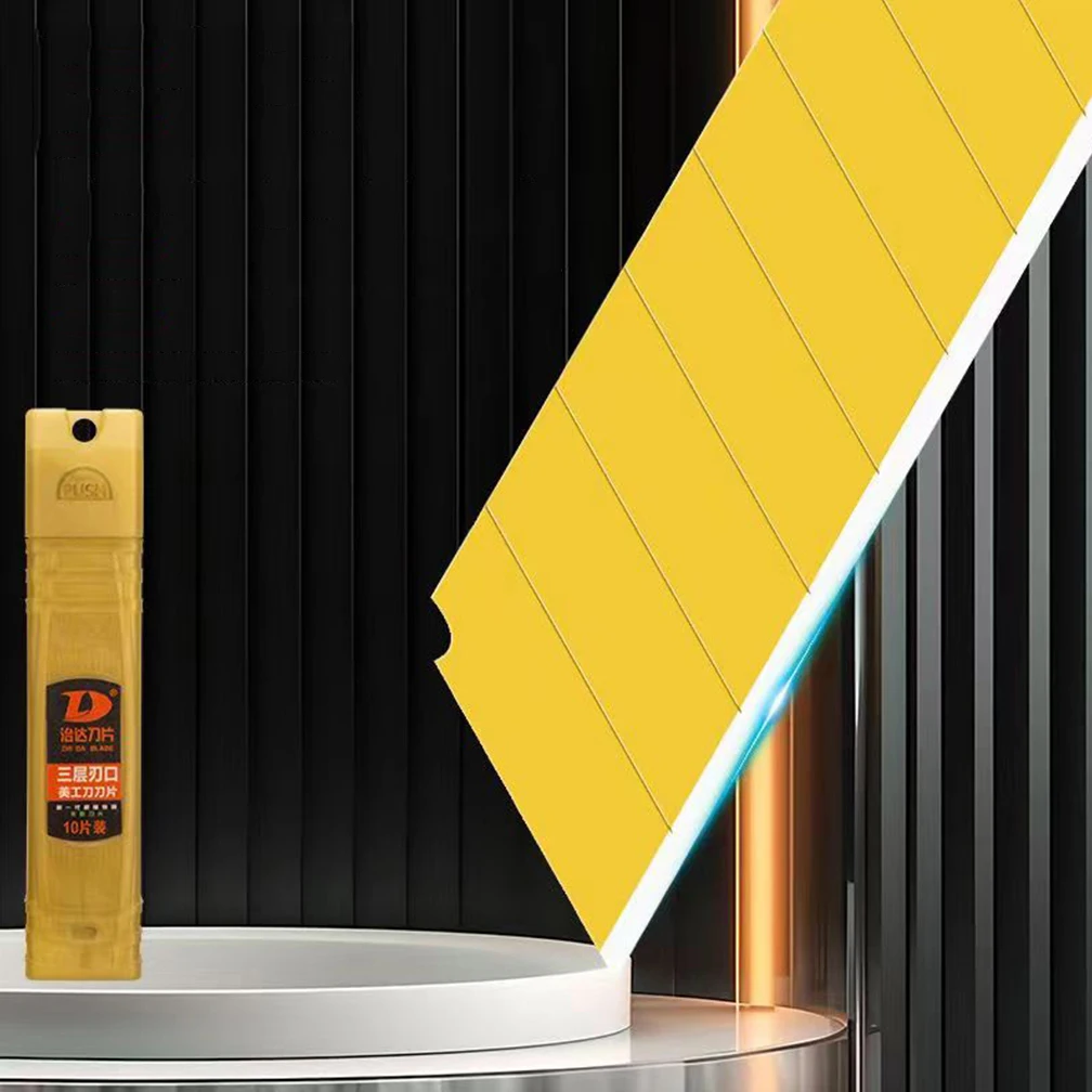 Imagem -06 - Titanium Plating Gold Art Knife Blade Antiferrugem Wallpaper Utilitário Artesanato Criatividade Corte Artesanato Ferramentas Faça Você Mesmo 18 mm 50 Pcs