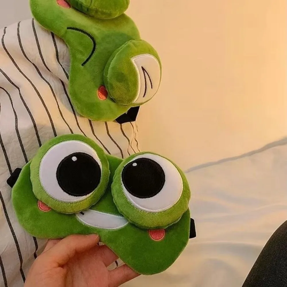 Picture 3: Lovely Cartoon Frog Sleep Eye Mask Skin-friendly Breathable Shading 3D Eye Mask Green Big Eyes Sleep Mask Travel Nap
