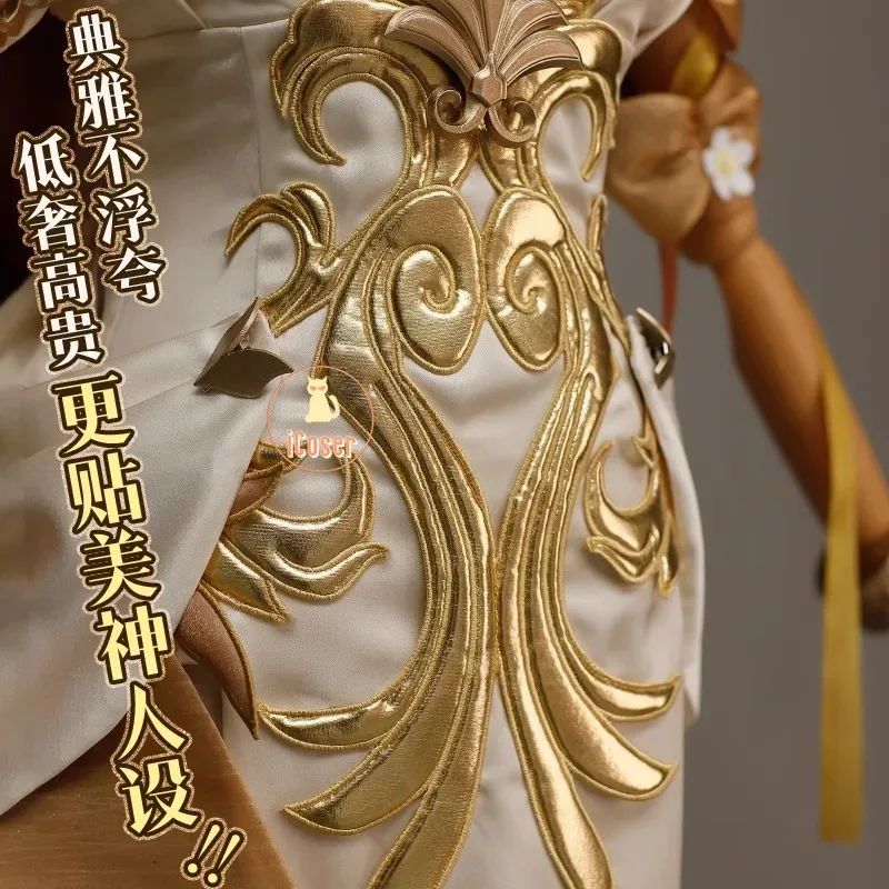 Honkai Star Rail Aglaea Cosplay Peruca Vestido Headwear Anéis Amphora The Goldweaver Acessórios de festa de Halloween para mulheres Ca