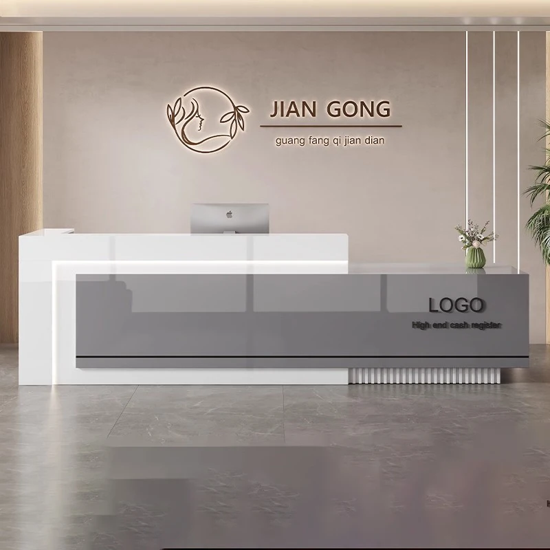 

Simple Luxury Reception Desk Modern Salon Small Clinic reception counter Accessories bancone per negozio office Furniture