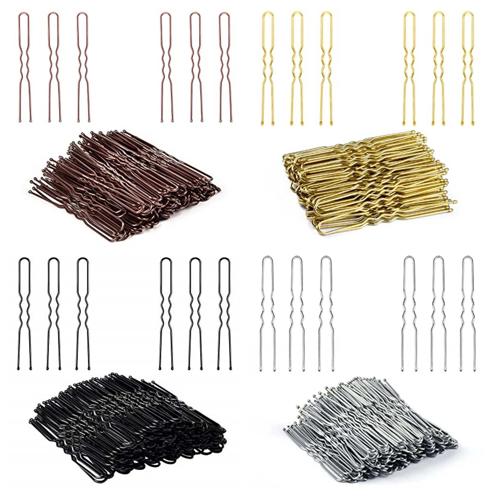 

50/100 PCS U Shaped Hair Pins Black Wave Bobby Pin Hair Bobby Pins for All Hair Types Hair Accessories for Women Lady Girls