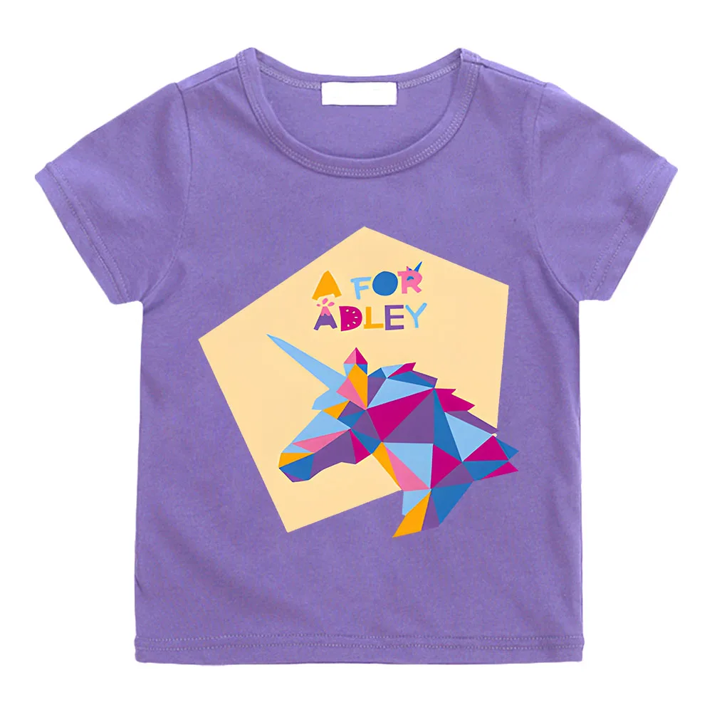 

Children's Tshirt A for Adley Cartoon Anime Print Girls T-Shirts Summer Kawaii Boys T Shirt Fashion Clothes Toddler Short Sleeve