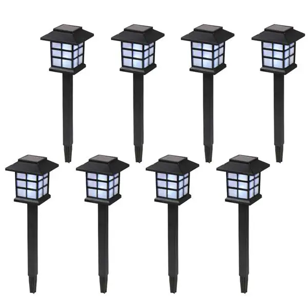 

8pcs White LED Solar Lantern Torch Light Garden Landscape Lighting