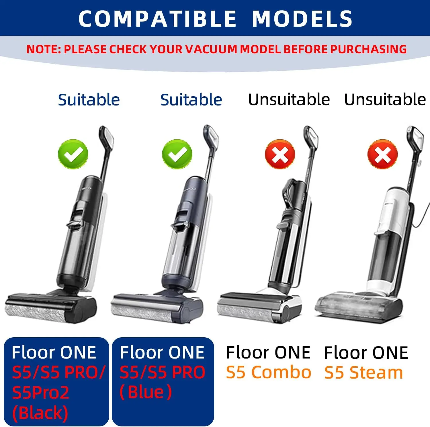 iFloor ONE S5 Brush Roller and HEPA Filter Replacement for Tineco S5/S5 Pro/S5 Pro 2/S5 Blue Cordless Wet Dry Vacuum Cleaner