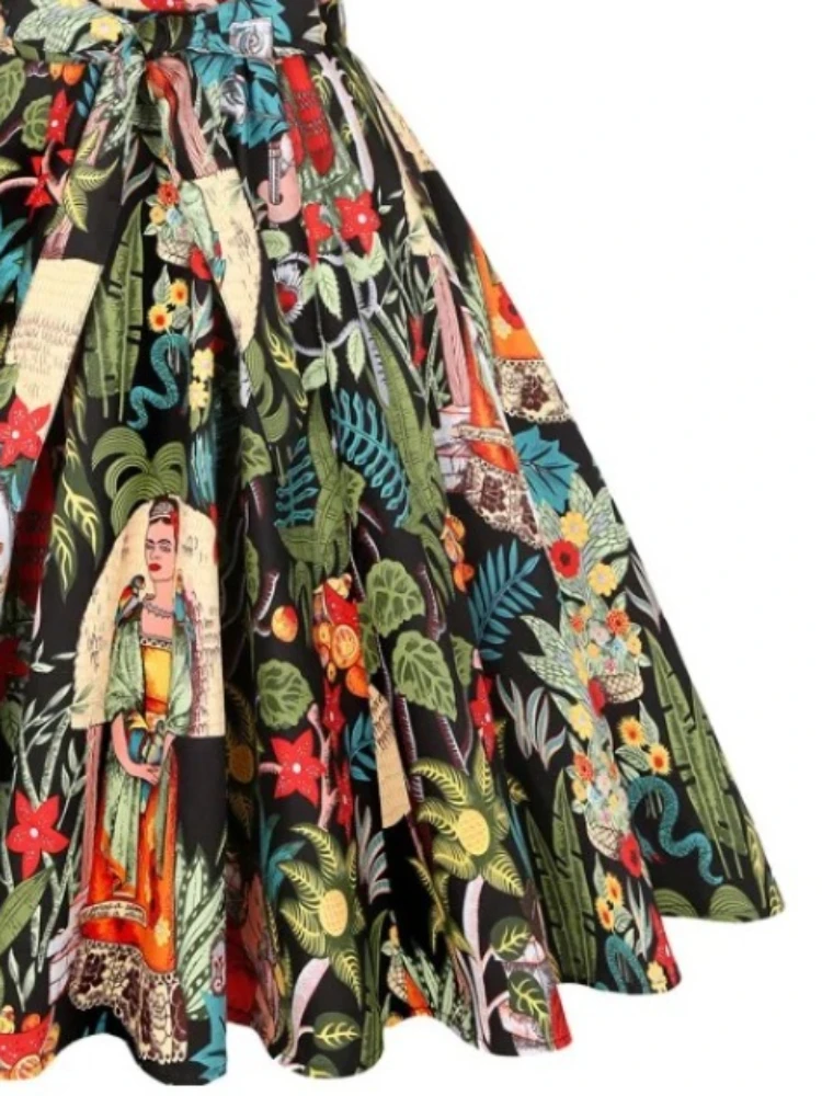 2024 novo retro feminino túnica vestido vintage manga curta 50s pista rockabilly vestido pinup negócios todos os dias casual balanço jurken