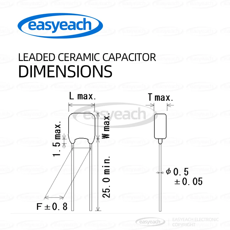 50 stks DE2E3SA222MN2AT01F Loodschijf 2200PF 20% 5.0 MM 250 V Inline Monolithische Condensator (mlcc)