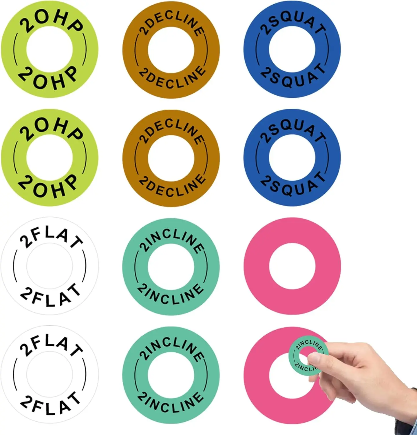 

Large Squat Rack Magnetic Position Markers 2inch Power Rack Reminder Labels Squat Rack Magnets Identifier Rings 12Pcs