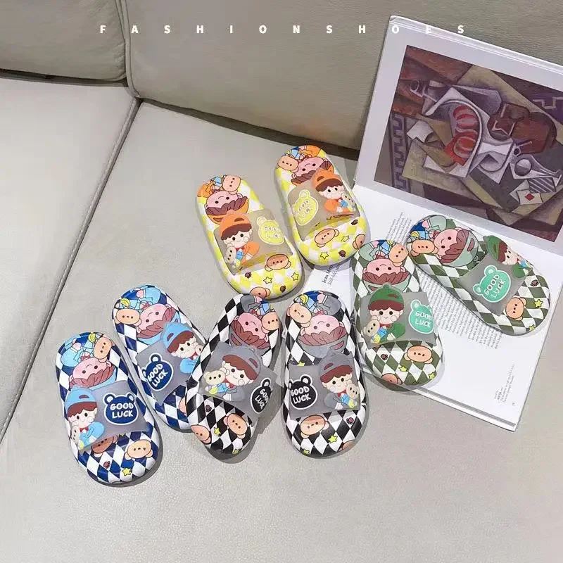 Children's Baby Cute Cartoon New Slippers Large and Medium Children's Slippers Boys and Girls Summer Home Bath Non-Slip Soft