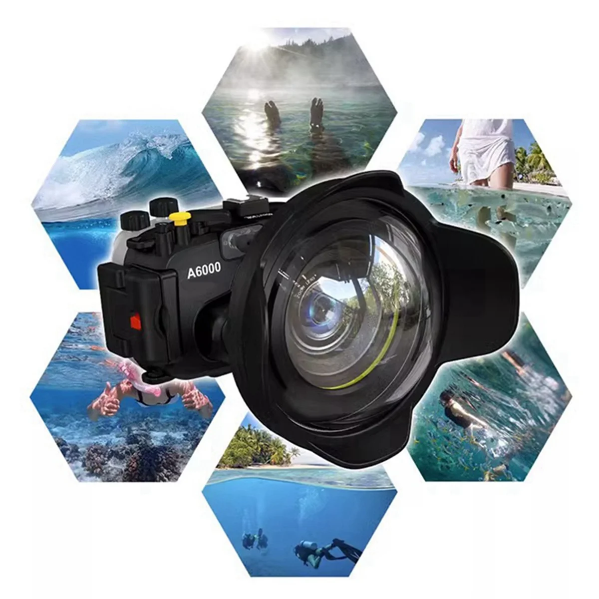 For SLR Camera 67mm Portable Waterproof Wide Angle Dome Port Lens Housing Case Underwater Diving Parts,20.8x19x8.3cm