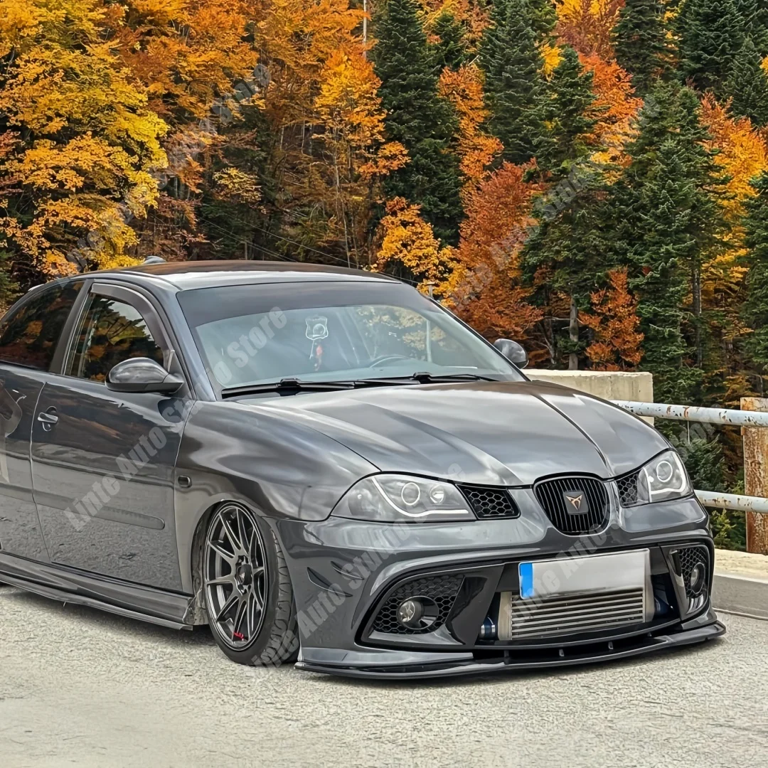 Front Bumper Splitter Lip For Seat Ibiza MK3 FR Cupra R 2002-2008 ABS Gloss Black Car Spoiler Chin Retrofit Diffuser Kit Tuning
