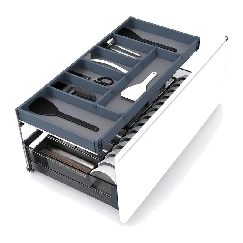 Kitchen Drawer Cabinet Single Layer Storage Pull Basket Shallow Cabinet Dishwashing Shelf Stainless Steel