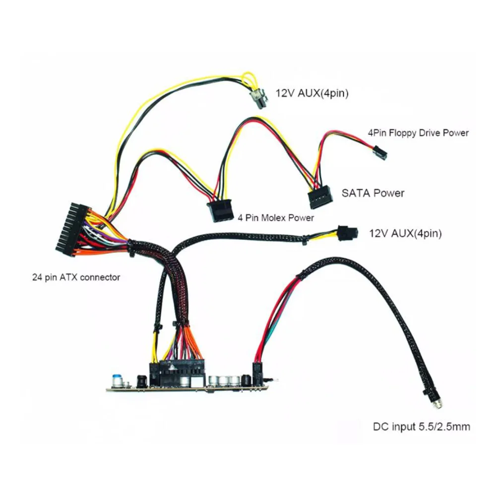 DC 19V DC ATX Peak PSU 19V 200W Pico ATX Switch Mining PSU 24Pin MINI ITX DC To ATX PC Power Supply For Computer