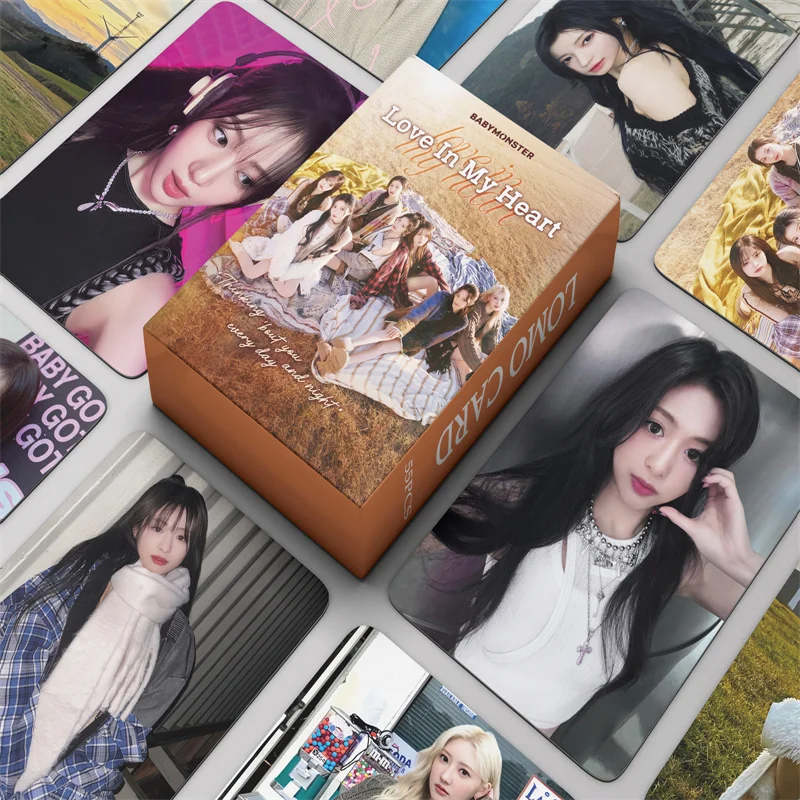 55pcs/setBABYMONSTER Little Monster Album LOMO Card Love In My Heart Postcard Collectible Gift Photo Card ASA AHYEON HARAM RUKA