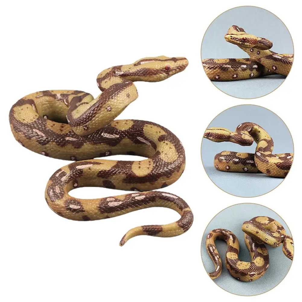 Realistic Fake Snake Toy Rubber Gag Toys Python Snake Action Figure for Halloween Prank Props High Simulation Snake Model