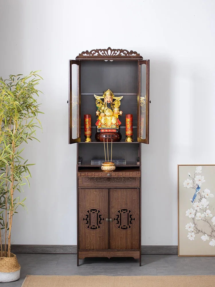 Buddha Niche New Chinese Style Clothes Closet Altar Buddha Cabinet Household Altar Cabinet Altar God of Wealth Cabinet