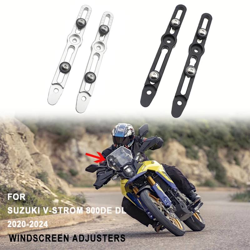 CNC Windshield Bracket Accessories Fit For Suzuki V-Strom 800DE DL800 DL 800 DE 2022 2023 2024 Motorcycle Windscreen Adjusters