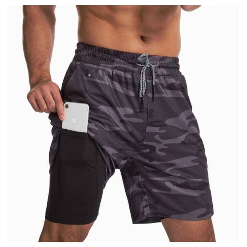 Running Shorts Men's 2 in 1 Training Fitness Tight shorts Fitness Men Jogging Summer Sports Shorts Exercise men's quarter pants image 5