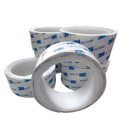 Cintas de espuma PE troqueladas de doble cara 3M 1600T blanco varios tamaños, 40mm x 1M/rollo, Dropshipping