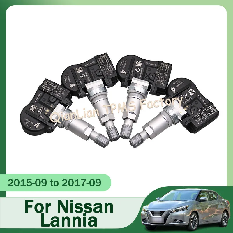 Für Nissan Lannia Cabstar March Note Qashqai Sylphy Teana Tiida X-Trail 4 Stück 433 MHz TPMS Reifendrucksensor 40700-3VU0A